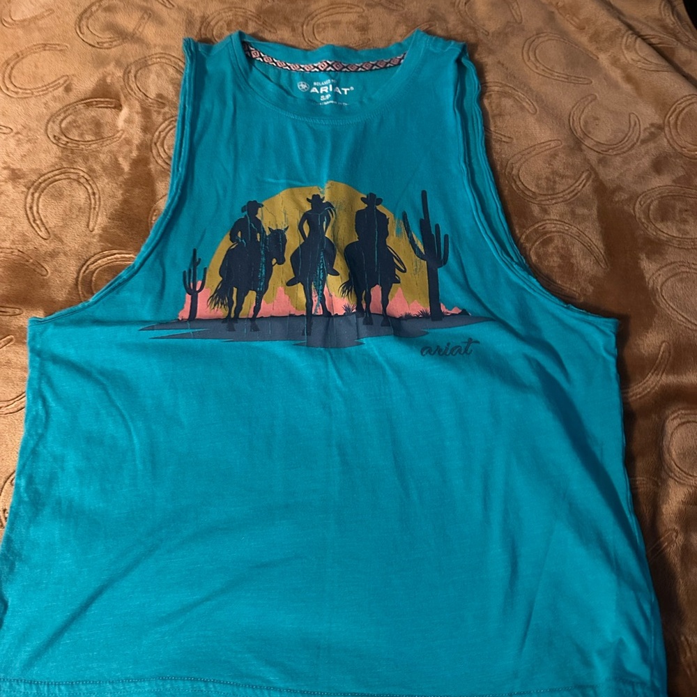 Ariat Turquoise Relaxed Fit Tank